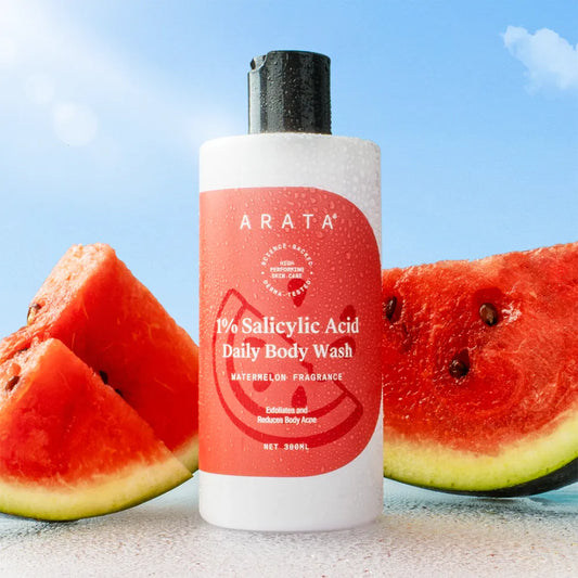 Arata 1% Salicylic Acid Body Wash | Removes Bacne I Treats Strawberry Skin I Exfoliates & Smoothens | With Watermelon Fragrance