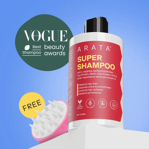 6-in-1 Super Shampoo for Hair Loss Reduction & Damage Repair - 300ml + Scalp Massager Free