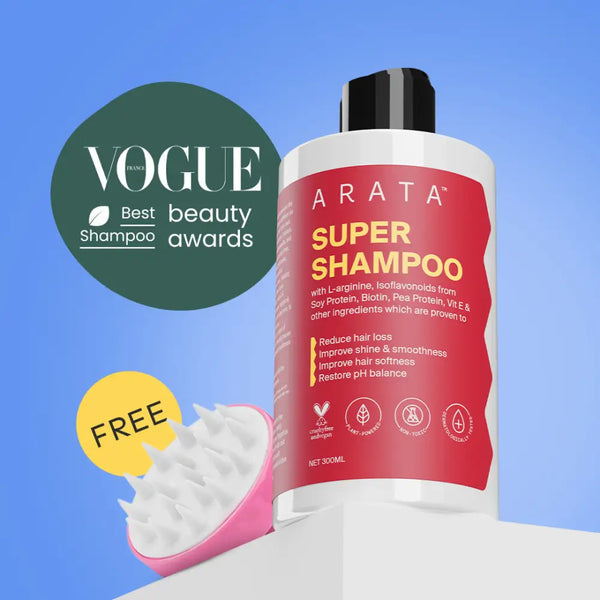 6-in-1 Super Shampoo for Hair Loss Reduction & Damage Repair - 300ml + Scalp Massager Free