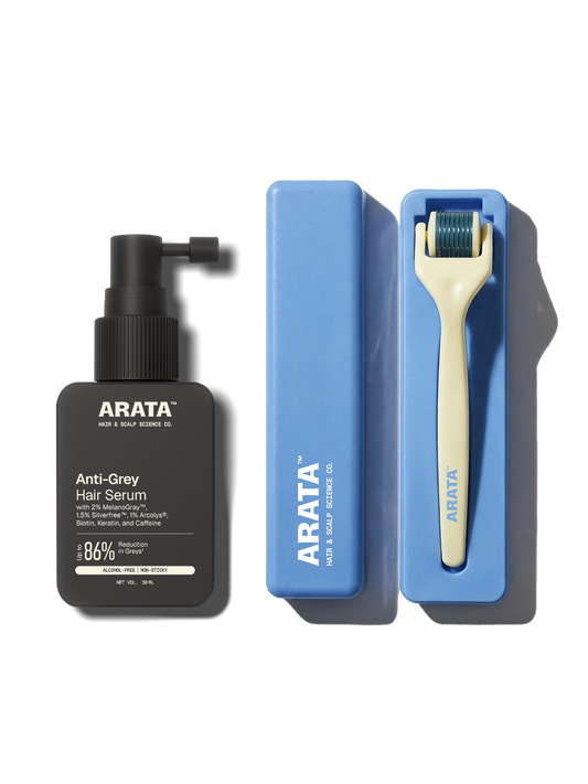 Arata Anti Grey Hair Serum + Derma Roller Combo