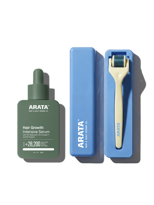 Arata Arata Hair Growth Intensive Serum & Derma Roller Combo