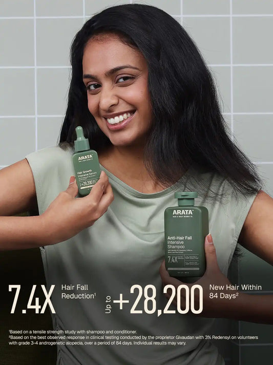 Arata Anti-Hair Fall Shampoo & Hair Growth Serum Combo