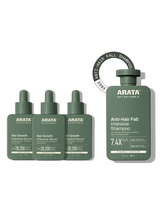 Hair Growth Intensive Serum - Pack of 3 + Free Anti-Hair Fall Intensive Shampoo