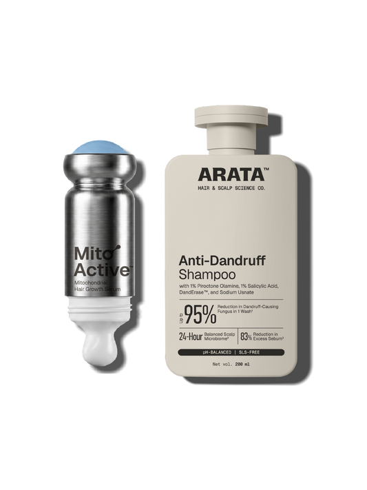 Arata MitoActive Hair Growth Serum + Anti Dandruff Shampoo Combo