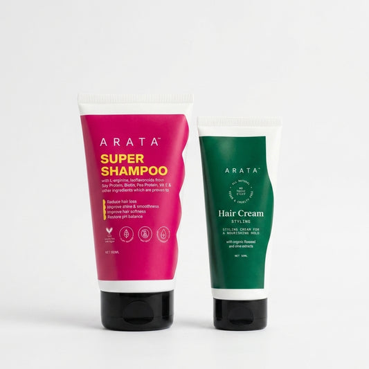 Arata Super Shampoo and Styling Hair Cream Combo