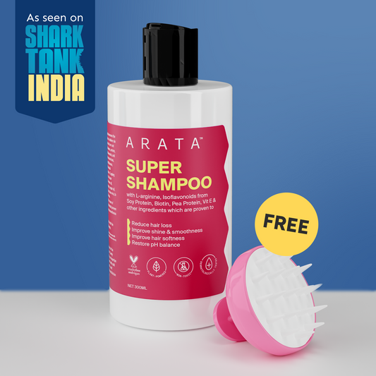 Biotin & Protein Rich Super Shampoo for Daily Nourishment, Damage & Frizz Control - 300ml + Free Scalp Massager
