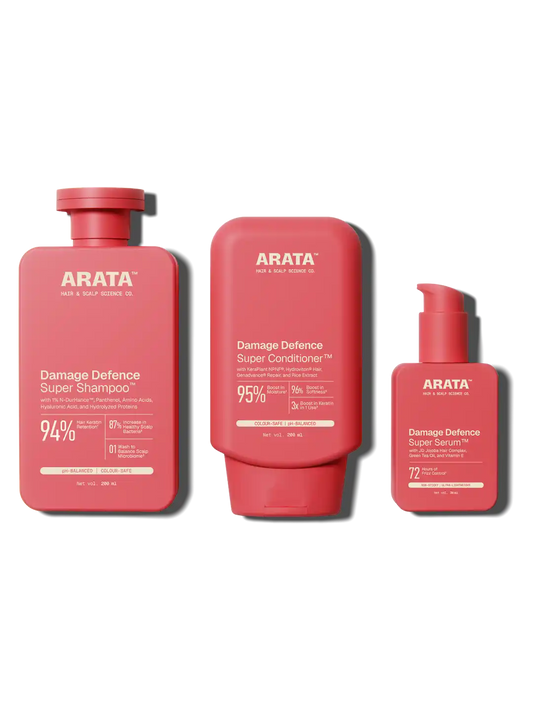 Arata Damage Defence Super Shampoo, Conditioner & Serum Combo