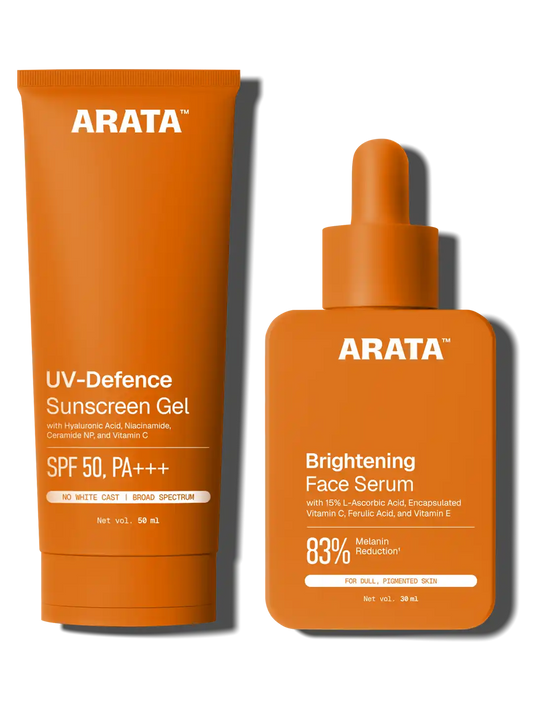 Arata Brightening Face Serum & Sunscreen Gel Combo