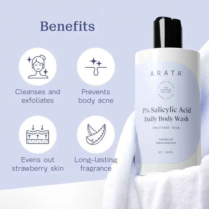 Arata 1% Salicylic Acid Daily Body Wash 300 ML BYOB