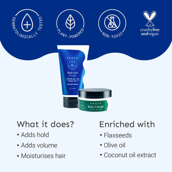 Hair Styling Combo | Hair Styling Gel 150ml + Hair Styling Cream 100ml