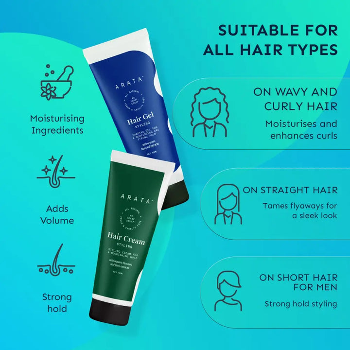 Hair Styling Combo (Mini) | Hair Styling Gel 50ml + Hair Styling Cream 50ml