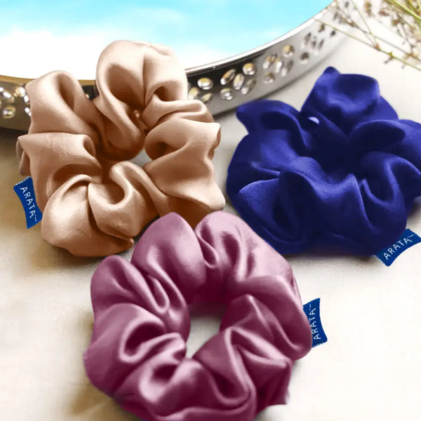 Japanese Satin Scrunchies- Combo of 3